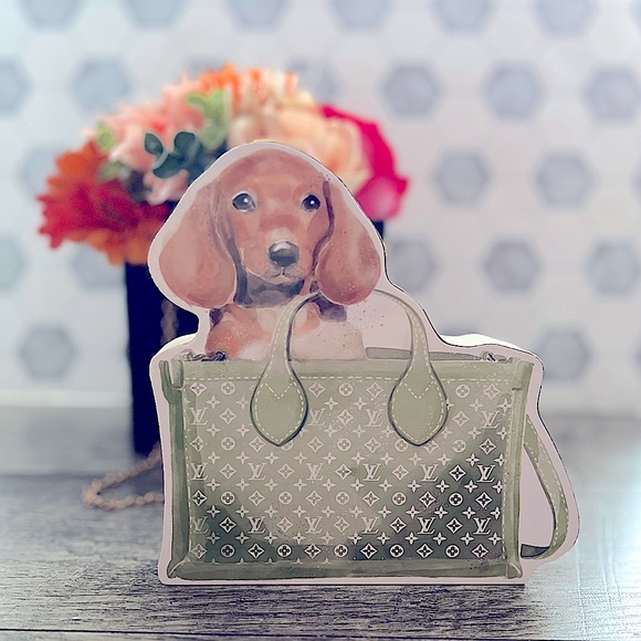 Other - Designer-Inspired Green Dachshund Tote Accent by